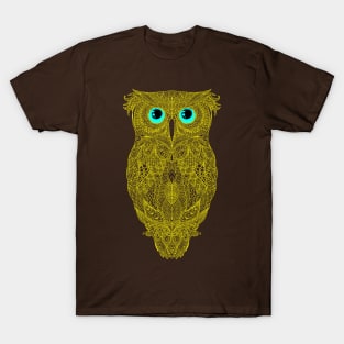 Best T-shirt is great for owl fans, Yellow Mandala Owl art T-Shirt